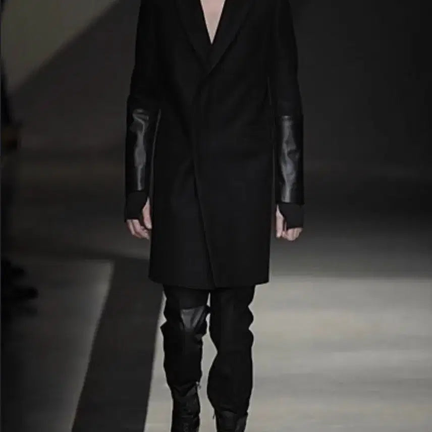 [BUNJANG] Neil Barrett 10FW Runway Leather Sleeve Coat / 닐바렛 10fw 런웨이 레더 슬리브 코트