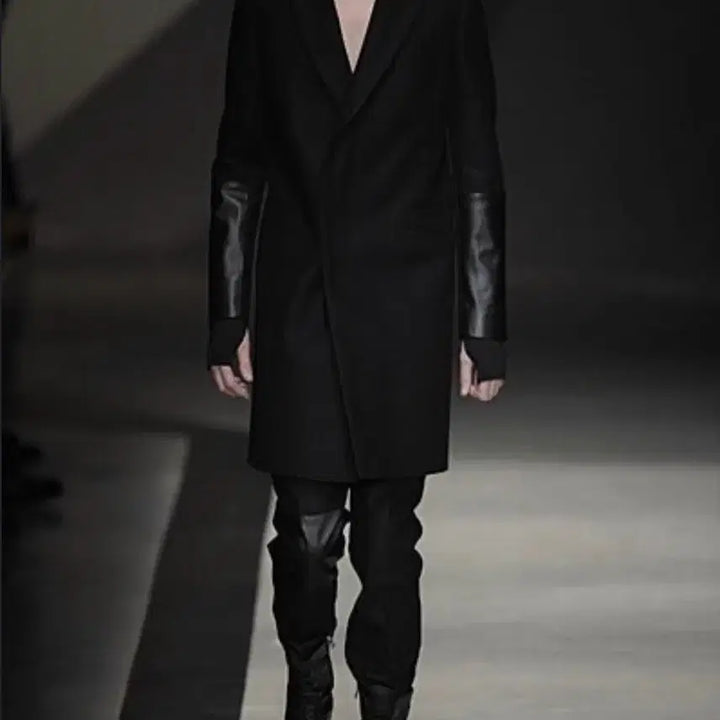[BUNJANG] Neil Barrett 10FW Runway Leather Sleeve Coat / 닐바렛 10fw 런웨이 레더 슬리브 코트