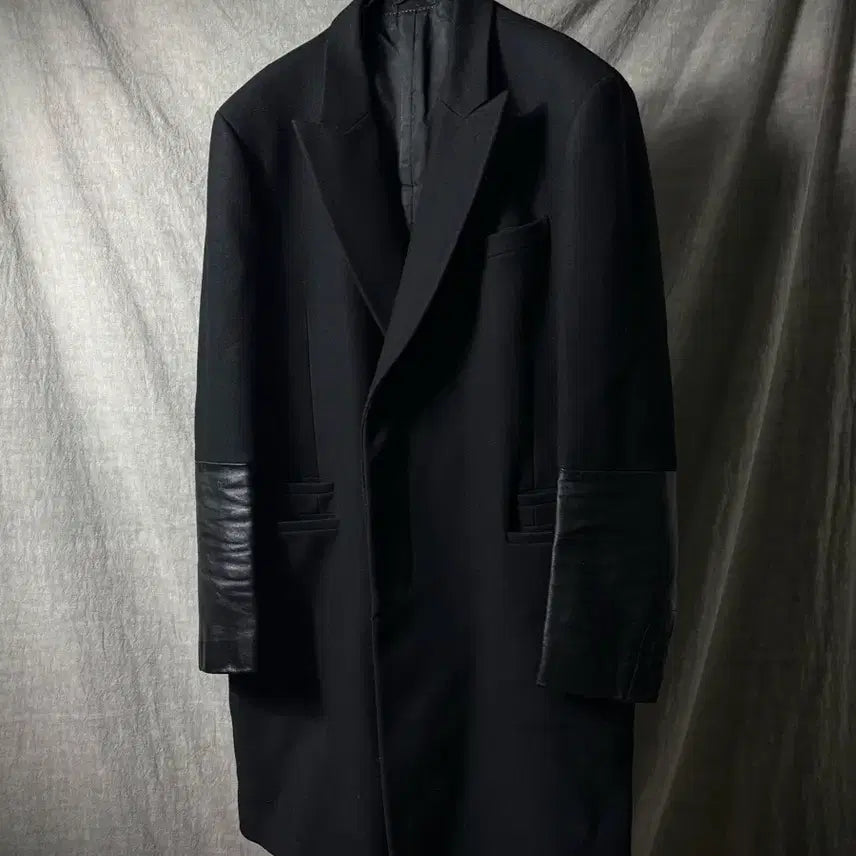 [BUNJANG] Neil Barrett 10FW Runway Leather Sleeve Coat / 닐바렛 10fw 런웨이 레더 슬리브 코트