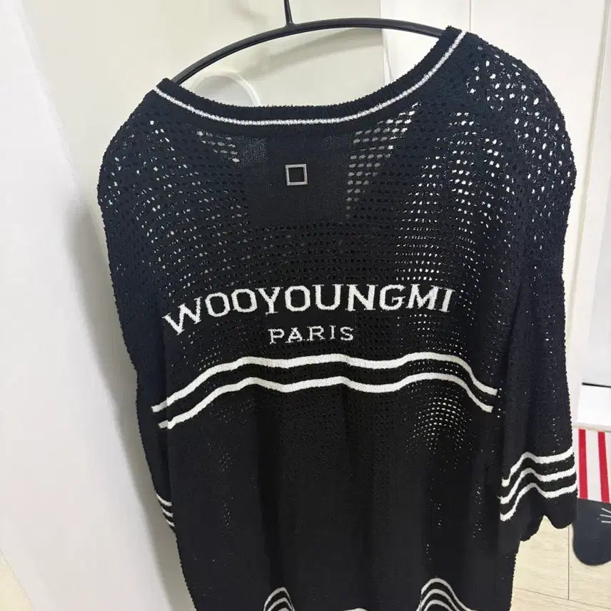 [BUNJANG] Wooyoungmi Logo Crochet Knit Sweater / 우영미 로고 크로셰 니트 블랙