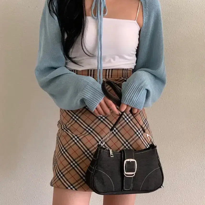 [BUNJANG] Ably Denim Y2K Shoulder Bag / 에이블리)데님 숄더백Y2K 데님 벨트 체인 호보숄더