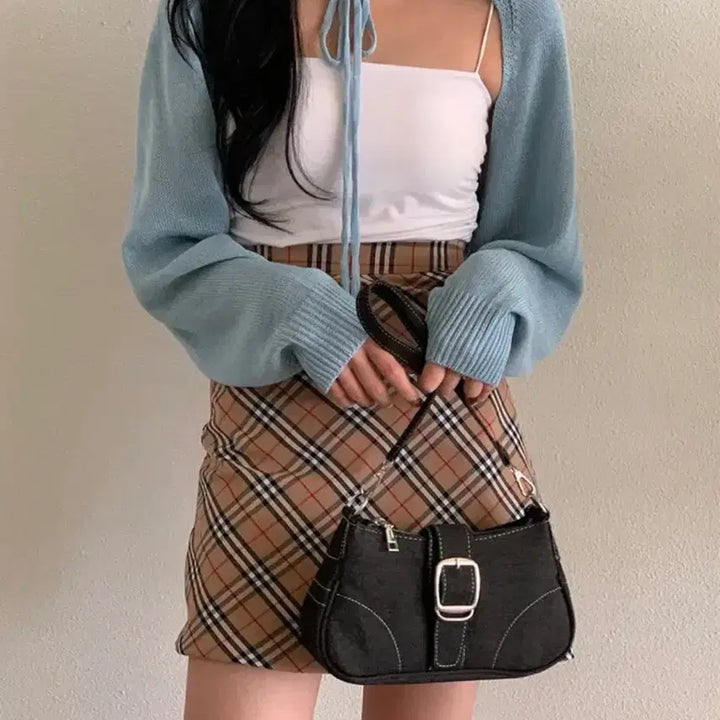 [BUNJANG] Ably Denim Y2K Shoulder Bag / 에이블리)데님 숄더백Y2K 데님 벨트 체인 호보숄더