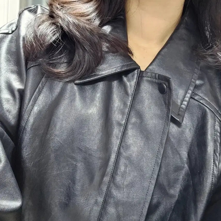 [BUNJANG] Bose Black Leather Jacket / 보세 블랙 가죽자켓