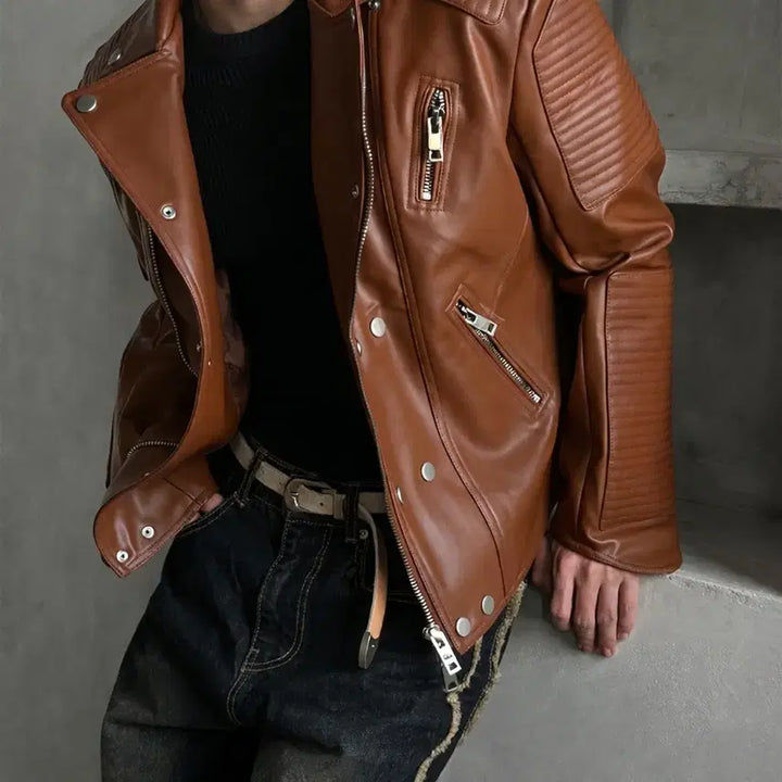 [BUNJANG] Rider Jacket Brown M / (새상품)라이더자켓 브라운