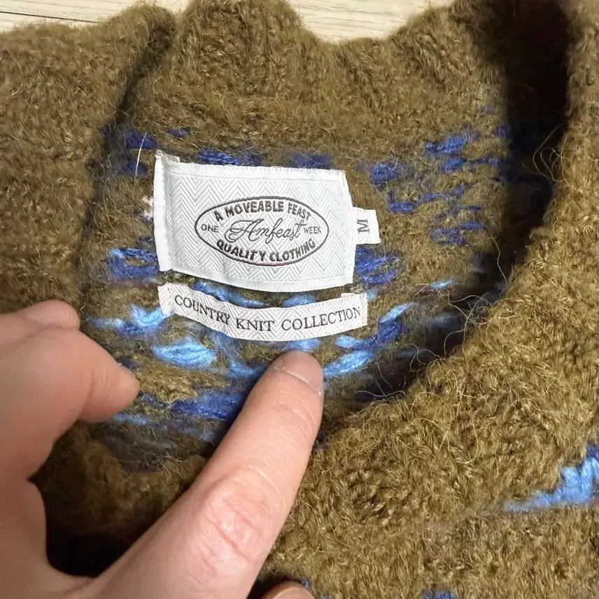 [SOLD OUT] 암피스트 그랜마 페어아일 니트 브라운 M