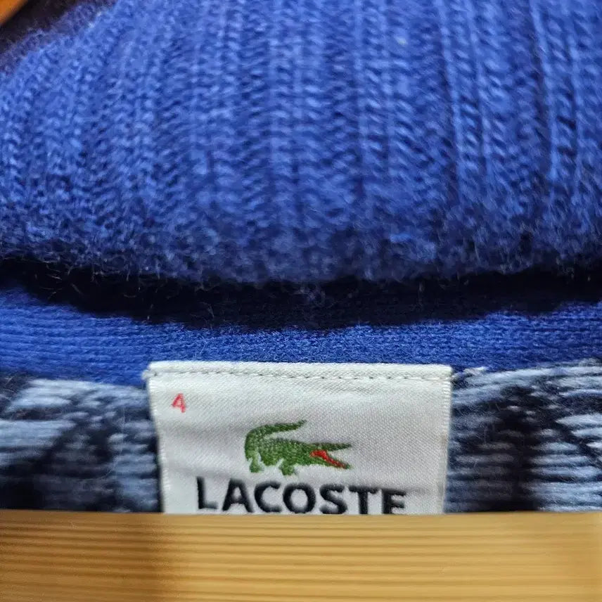 [BUNJANG] Lacoste Blue Pattern Knit Sweater / 라코스테 블루 패턴 니트 스웨터
