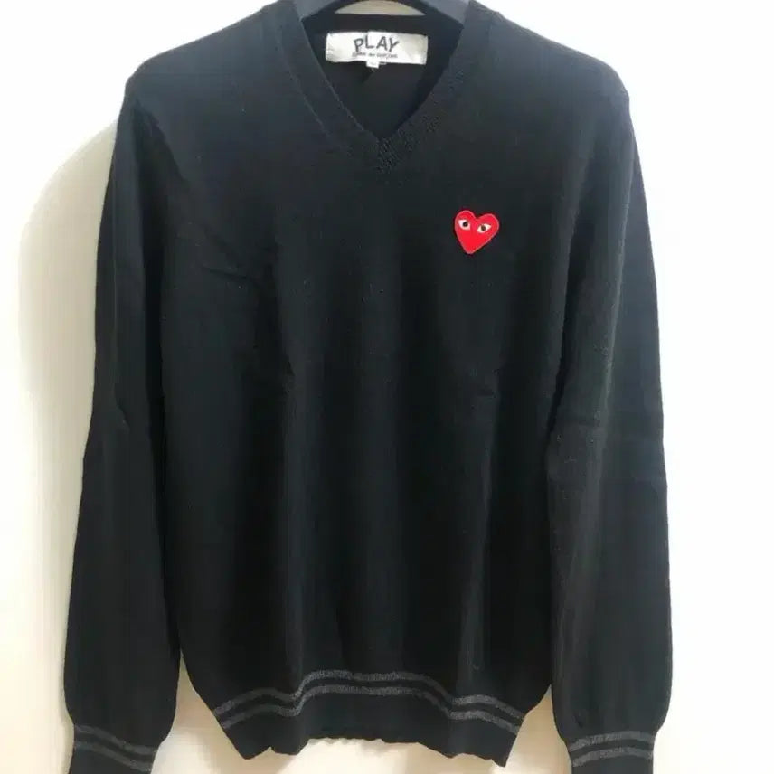 [BUNJANG] Comme des Garcons V-Neck Wool Knit Sweater / 꼼데가르송 정품 브이넥 울니트