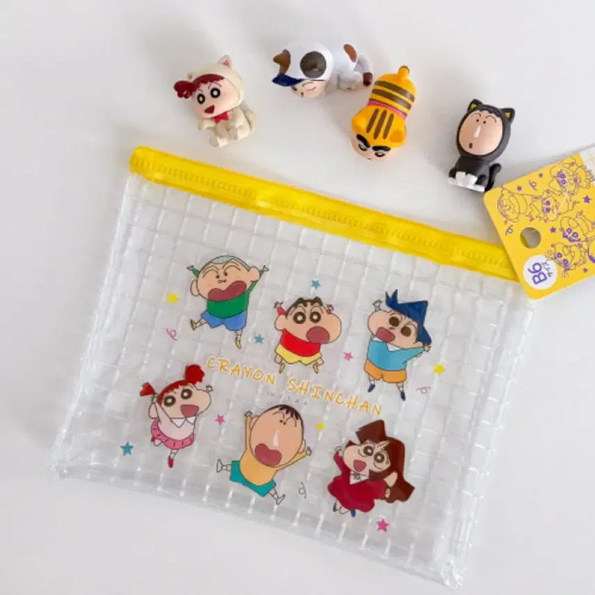 [BUNJANG] Crayon Shin-chan PVC Mesh Pouch / 짱구 pvc 메쉬 파우치