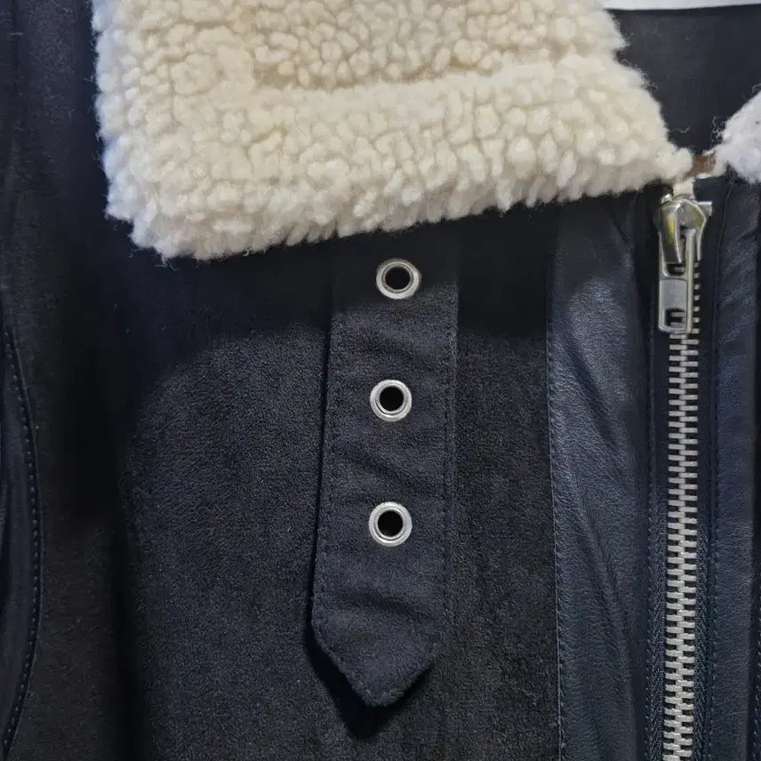 [BUNJANG] Black Suede Mustang Jacket / 블랙 스웨이드 무스탕 자켓