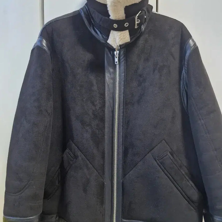 [BUNJANG] Black Suede Mustang Jacket / 블랙 스웨이드 무스탕 자켓