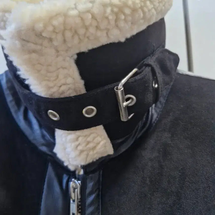 [BUNJANG] Black Suede Mustang Jacket / 블랙 스웨이드 무스탕 자켓