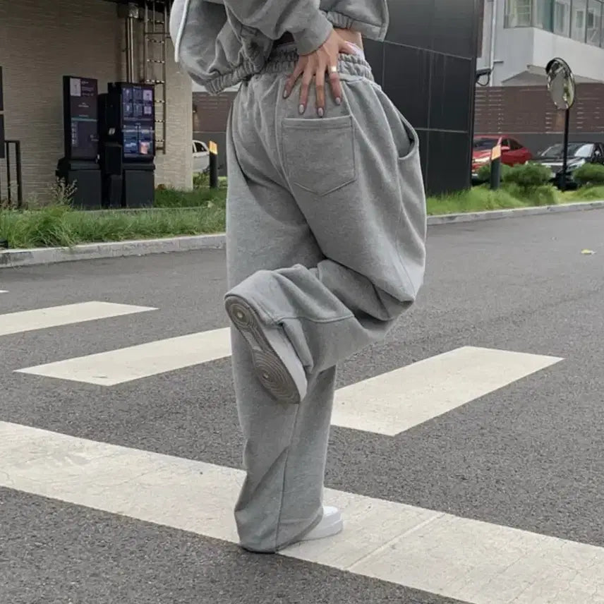 [BUNJANG] Modi Mood Training Pants Gray / 모디무드 오버롱 투웨이 절개 트레이닝 팬츠 그레이 기모추가