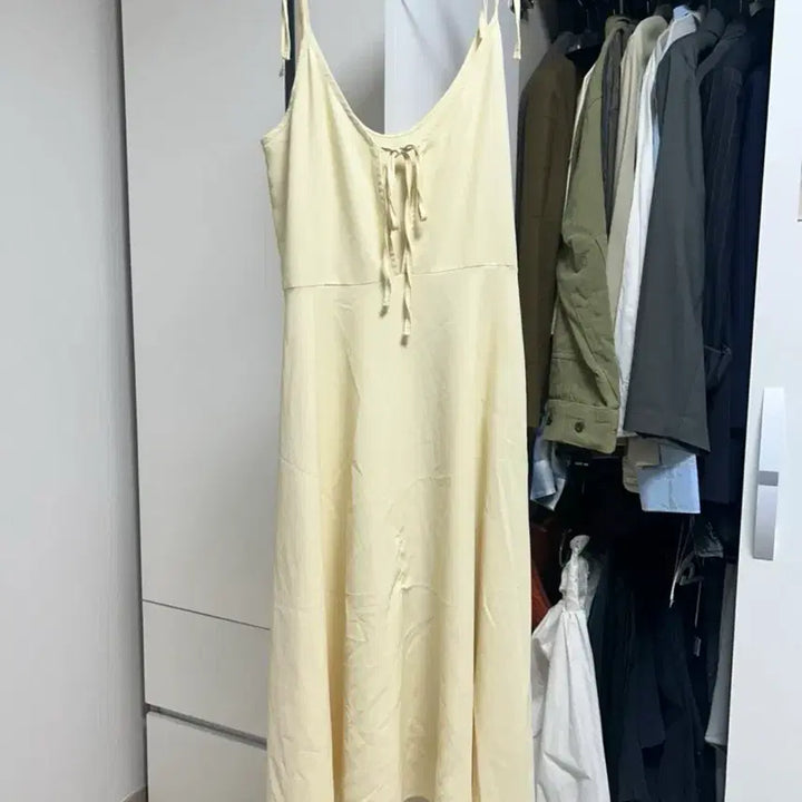 [BUNJANG] Freckle Ribbon Long Dress / 프레클 리본 롱 원피스