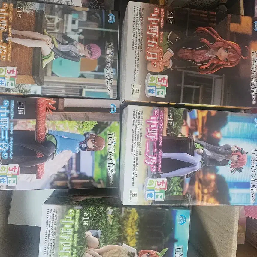 [BUNJANG] Sega Quintessential Quintuplets Nakano Sisters Figure Set / [미개봉]세가 초코노세 5등분의 신부 나카노 자매 피규어 세트