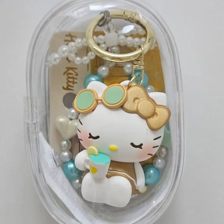 [BUNJANG] Hello Kitty Bead Keyring with Case / 미사용 새상품) 헬로키티 비즈 키링+ 케이스