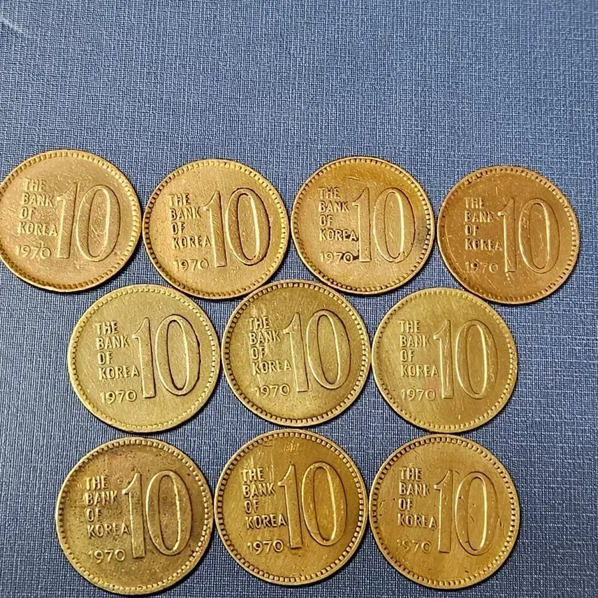 [BUNJANG] 1970년 적황동 10원동전10개 / 1970년 적황동 10원동전10개