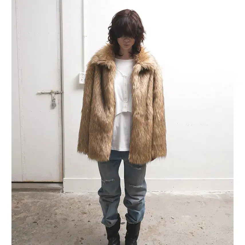 [BUNJANG] The Boyz Dearest Wild Faux Fur Jacket / 데어드 와일드 퍼자켓 판매