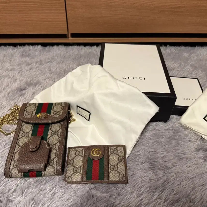 [BUNJANG] Gucci Ophidia Card Wallet & Phone Case Set / 구찌 오피디아 카드지갑 & 폰케이스 세트