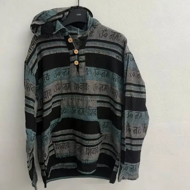 [BUNJANG] Vintage Nepal Patchwork Pattern Hoodie XL / 빈티지 네팔 패치워크 패턴 후드 (XL)