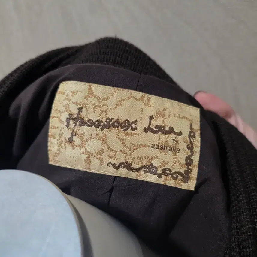 [BUNJANG] Wool Blend Leather Jacket (Size 55-66) / 다크브라운 울배색 천연 양가죽 자켓 벨트포함 55~66