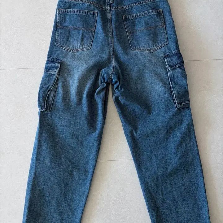 [BUNJANG] Dimitri Black Parachute Denim Cargo Pants / 디미트리블랙 파라슈트 데님 카고 팬츠 32