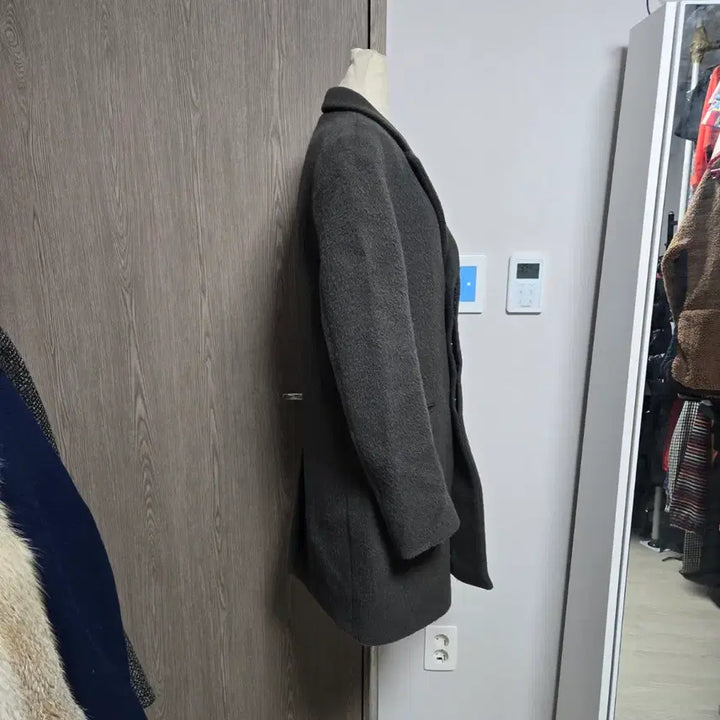 [BUNJANG] System Wool &amp; Llama Blend Single Coat - Grey (Size 95) / 한섬 시스템 모+라마 회색 모직 싱글 코트 95