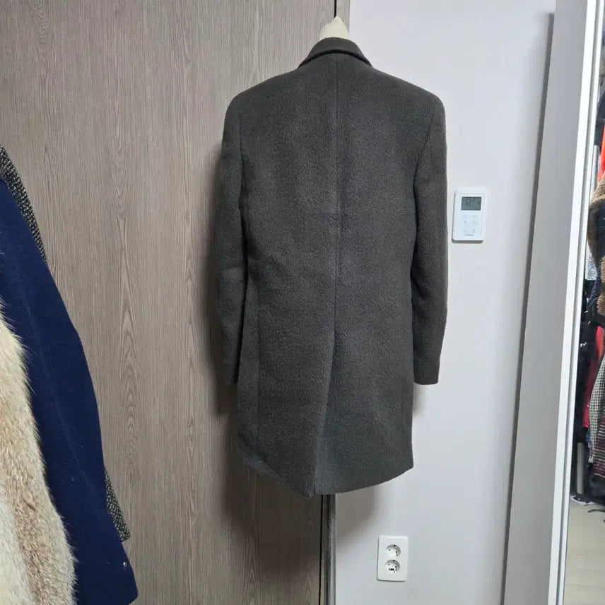 [BUNJANG] System Wool &amp; Llama Blend Single Coat - Grey (Size 95) / 한섬 시스템 모+라마 회색 모직 싱글 코트 95