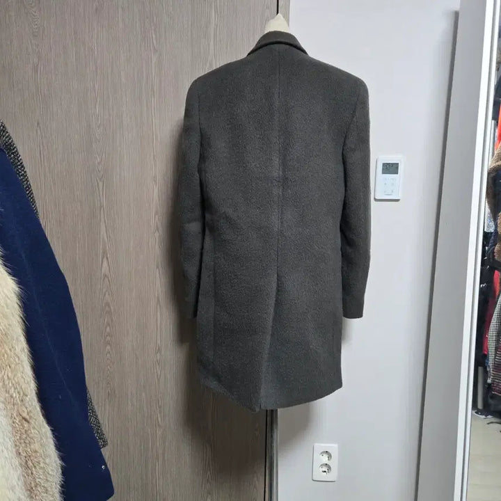 [BUNJANG] System Wool &amp; Llama Blend Single Coat - Grey (Size 95) / 한섬 시스템 모+라마 회색 모직 싱글 코트 95