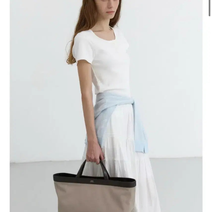 [BUNJANG] Dunst Canvas Leather Tote Bag / 던스트 CANVAS LEATHER TOTE BAG