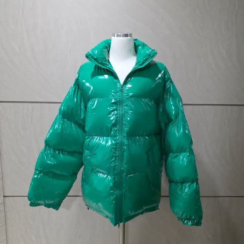 [BUNJANG] Unisex Deep Green Padded Jacket / 이 컬러 유광은 처음봐 딥그린 유광패딩 (남녀공용.미착용)