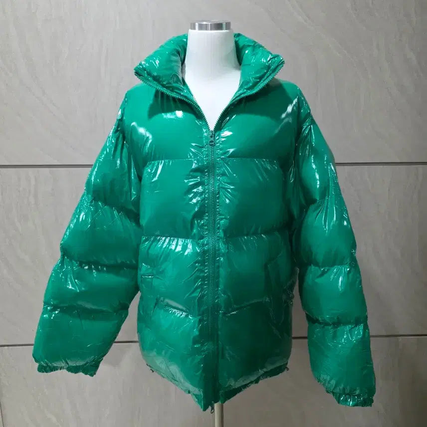 [BUNJANG] Unisex Deep Green Padded Jacket / 이 컬러 유광은 처음봐 딥그린 유광패딩 (남녀공용.미착용)