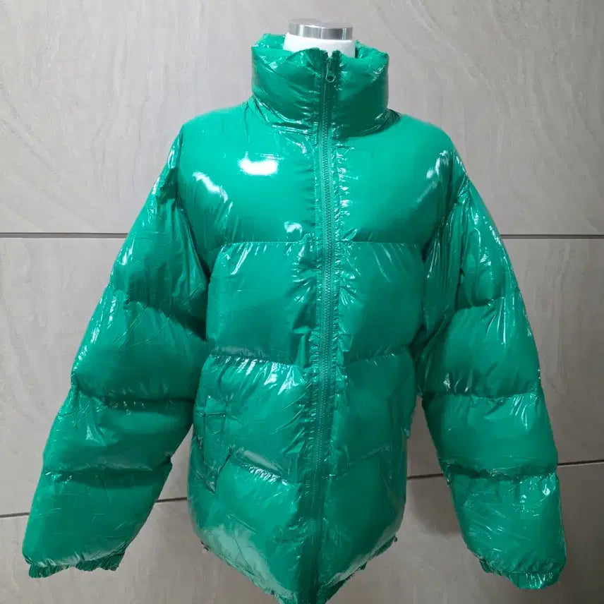 [BUNJANG] Unisex Deep Green Padded Jacket / 이 컬러 유광은 처음봐 딥그린 유광패딩 (남녀공용.미착용)