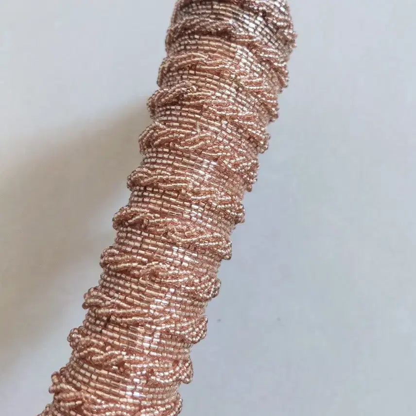 [BUNJANG] Pink Beaded Bag / 리본 장식 핑크 비즈 백