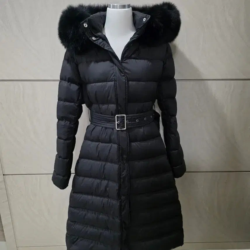 [BUNJANG] Belted Fur Down Long Padded Coat / 입자마자 핏 살아나는 벨트 퍼 덕다운 롱패딩