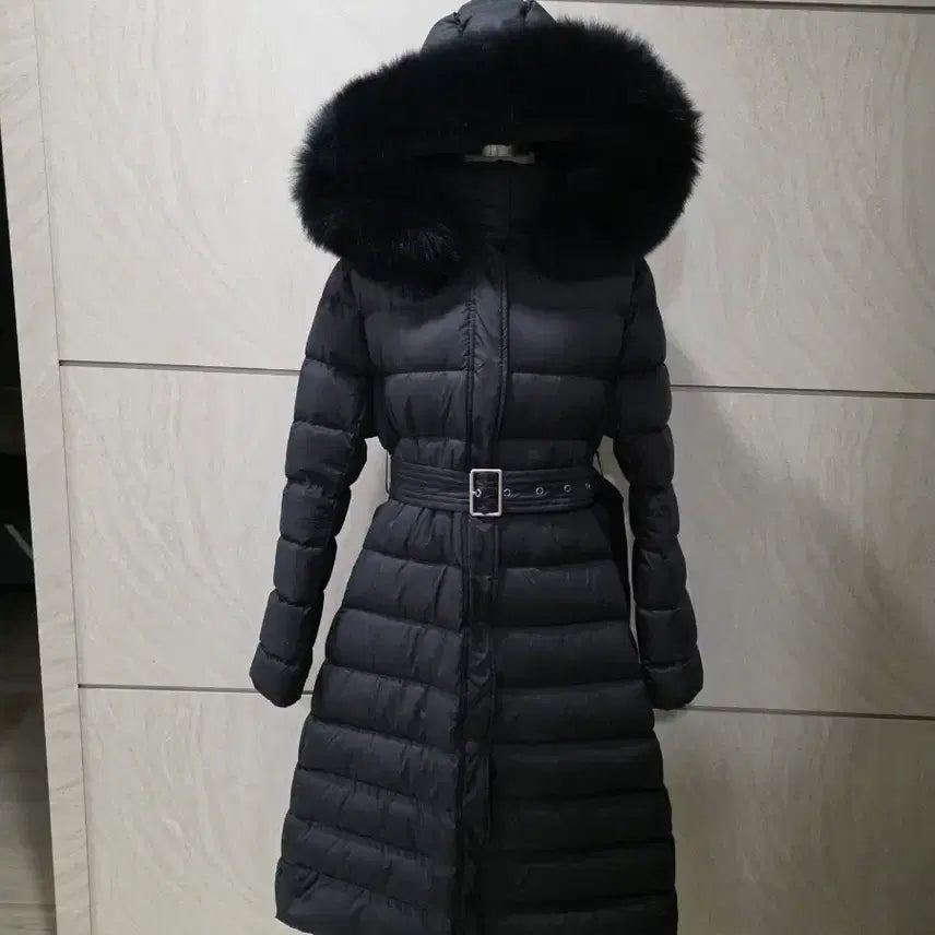 [BUNJANG] Belted Fur Down Long Padded Coat / 입자마자 핏 살아나는 벨트 퍼 덕다운 롱패딩