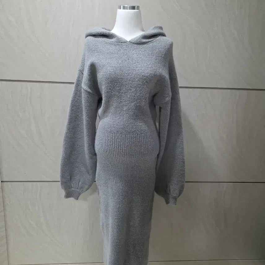 [BUNJANG] Hoodie Knit Dress (Size 55-77) / 여리여리 몸매라인 살아나는 후드 니트 원피스 (55~77)