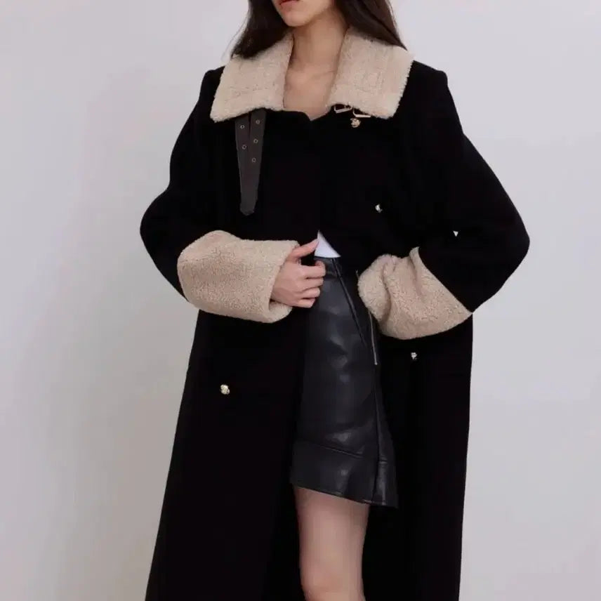 [BUNJANG] Blumin Saint Black S Musang Coat / 블루민 세인트 무스탕 코트 블랙 S