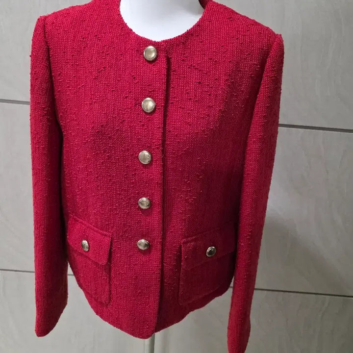 [BUNJANG] Red Tweed Jacket (Size 55-66) / 화이트,블랙 말고.. 레드 트위드 자켓 55~66