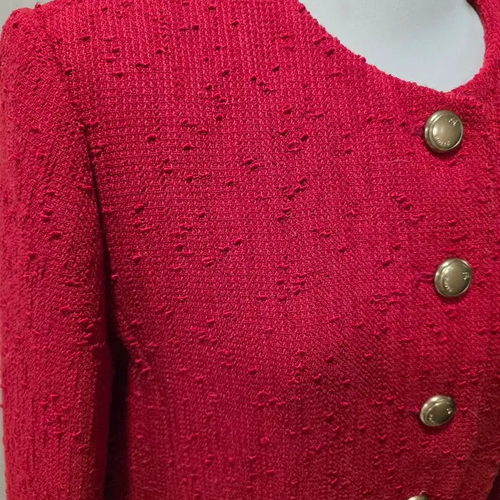 [BUNJANG] Red Tweed Jacket (Size 55-66) / 화이트,블랙 말고.. 레드 트위드 자켓 55~66