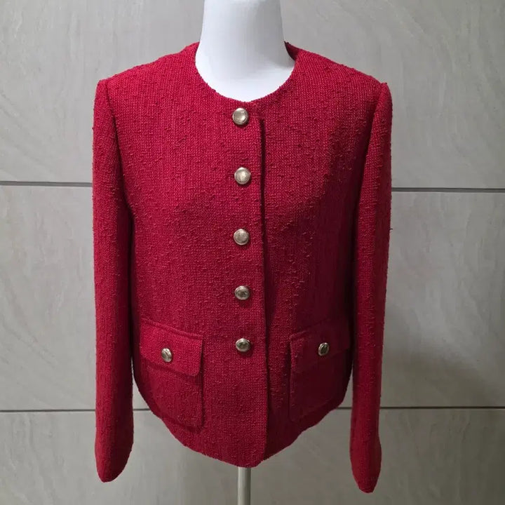 [BUNJANG] Red Tweed Jacket (Size 55-66) / 화이트,블랙 말고.. 레드 트위드 자켓 55~66