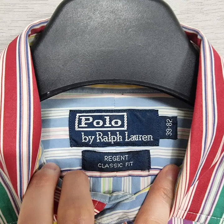 [BUNJANG] Polo Rainbow Striped Shirt (Men's 95) / ㅡ폴로 봄가을 레인보우 남방 남95 ㅡ0209