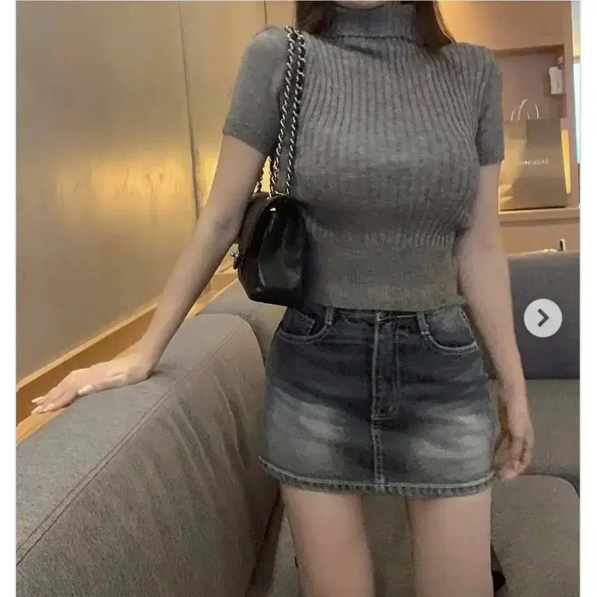 [BUNJANG] Hineeque 155 Newgen Denim Skirt Pants / 에이블리 히니크 155 뉴젠 데님 청치마바지