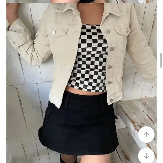 [BUNJANG] Creme Corduroy Jacket (Size S) / 에이블리 크림 코듀로이 자켓 S