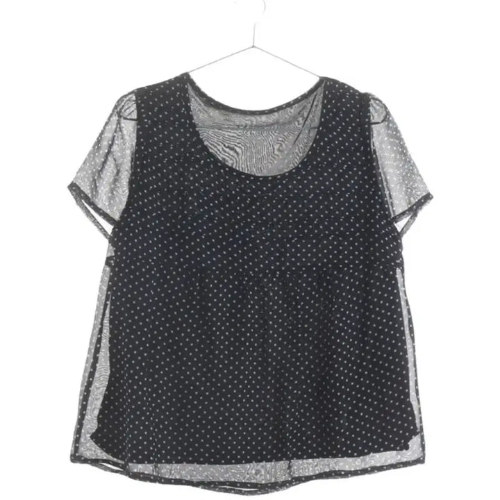 [SOLD OUT] 도트 셔링 반팔 블라우스 빈티지 모리걸 일본