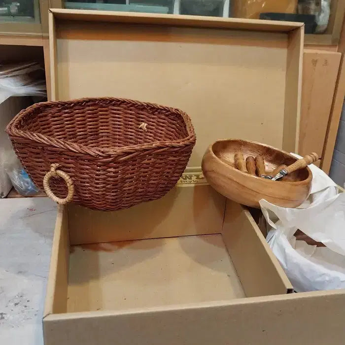 [BUNJANG] 2000s Spanish Style Wooden Salad Bowl Set / 2000 스페인풍 원목 샐러드 그릇 세트