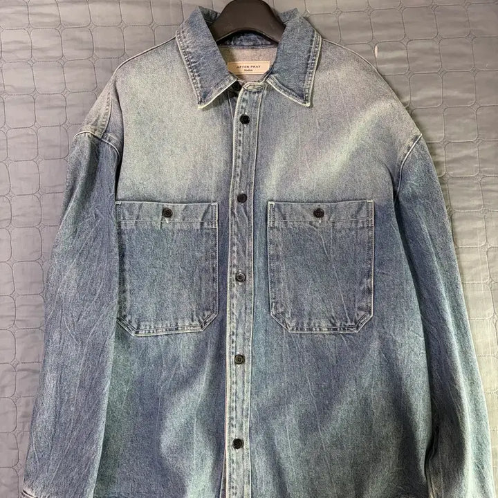 [BUNJANG] Afterpray Thunder Denim Shacket / 애프터프레이 데님 셔켓 썬더 M