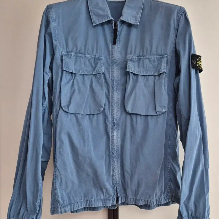 [BUNJANG] Stone Island Old Effect Overshirt Pastel Blue / [L] 스톤아일랜드 올드이펙트 오버셔츠 파스텔 블루