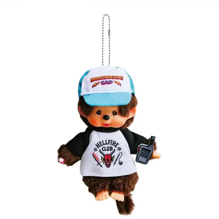 [BUNJANG] Monchhichi Stranger Things Hellfire Club Key Chain / [미개봉] 몬치치 x 기묘한 이야기 키 체인 헬파이어 클럽