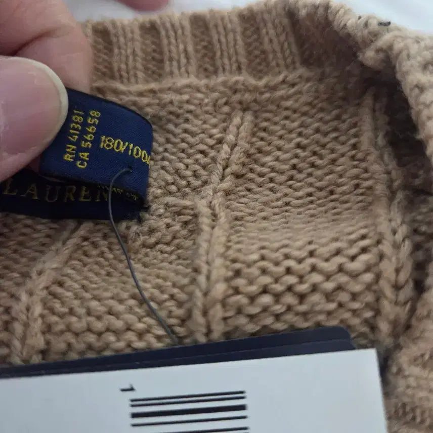 [BUNJANG] Polo Ralph Lauren Cable Knit Beige Sweater / 폴로 랄프로렌 케이블 니트 베이지