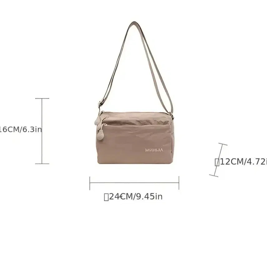 [BUNJANG] Nylon Crossbody Messenger Bag / 254g 초경량! 수납 좋은 나일론 크로스백/메신저백 ㅡ블랙